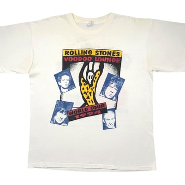 Vintage 1994 The Rolling Stones Voodoo Lounge Tour Double Sided Spiked Tongue Parking Lot Boot Graphic Band T-Shirt Size XL 