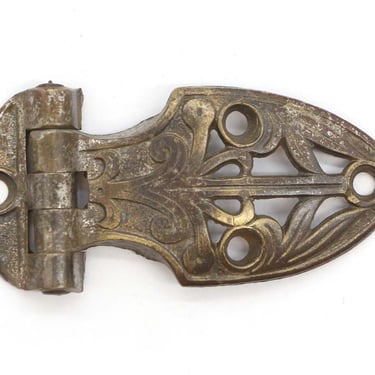 Antique 3.875 in. Art Nouveau Nickeled Bronze Offset Ice Box Hinge