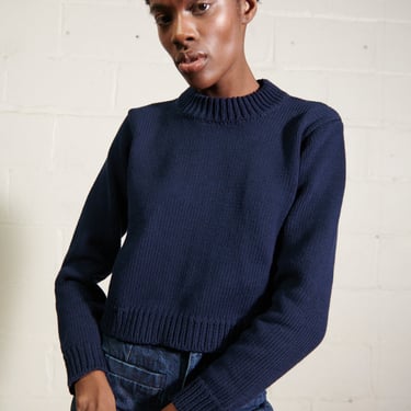 CHUNKY SHRUNKEN JUMPER | navy