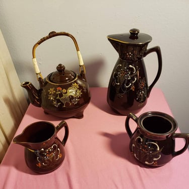 Vintage 1940s Japanese Moriage Coffee and Tea Serving Set Wedding Gift 