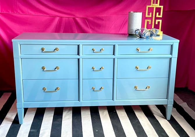 Lacquered Dresser in Oval Room Blue 