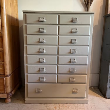 Vintage Painted 15-Drawer Cabinet