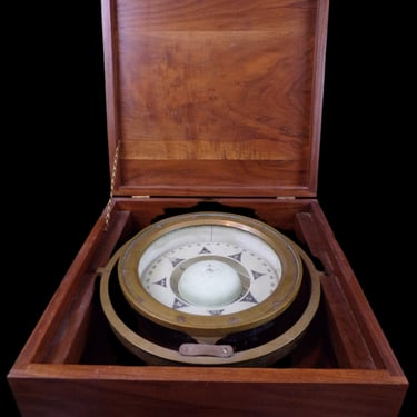 #Gimballed Compass with Wooden Case