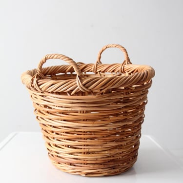 vintage handwoven wicker basket 