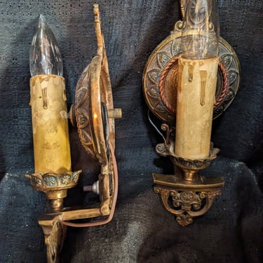 Pair of Anti Cast Copper Sconces