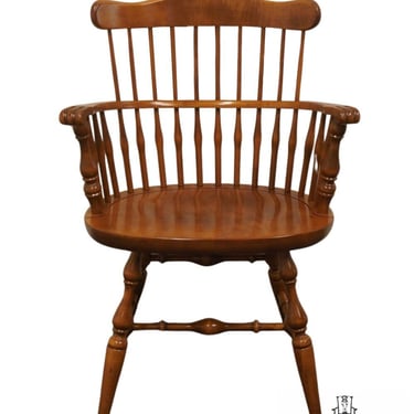 ETHAN ALLEN Heirloom Nutmeg Maple Comb Back Dining Arm Chair 10-6102A 