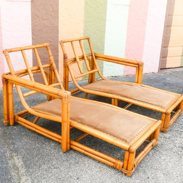 Two Part Ficks Reed Rattan Chaise