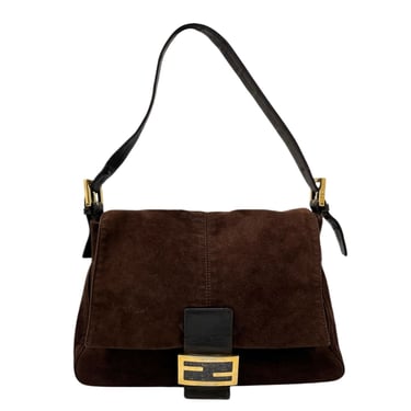 Fendi Brown Suede Mama Baguette Bag