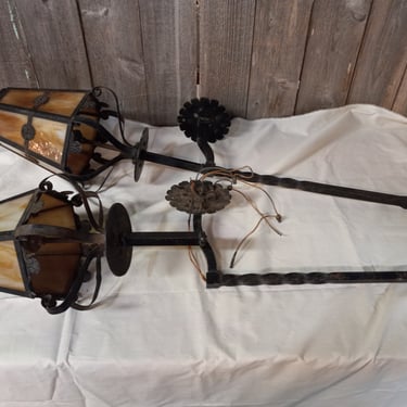 Pair of Vintage Wrought Iron Sconces