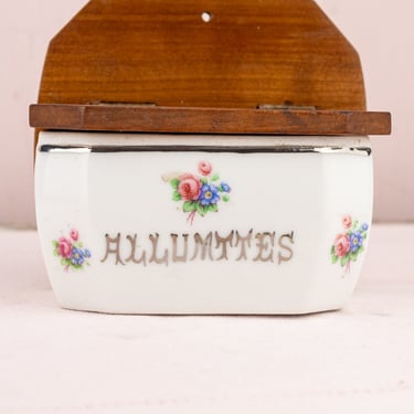 Antique French Floral Allumettes Box