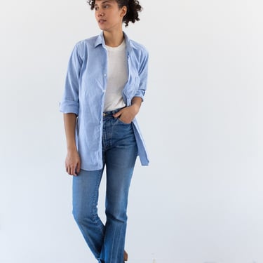 Vintage Chambray Long Sleeve Shirt | Lightweight Cotton Oxford Blouse Workwear | Made in USA | M | 