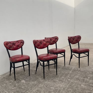 Chro-Modern 1960s Black Metal Mcm Chairs (6)