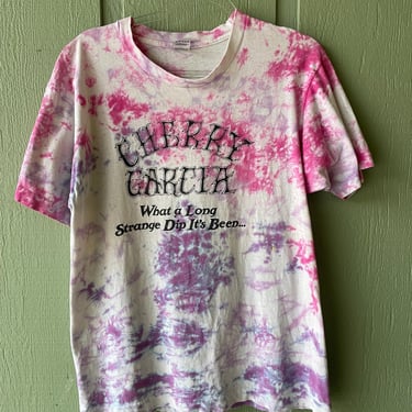 1980s - 1990s Tie Dye 'Cherry Garcia' Promotional Grateful Dead Single Stitch T Shirt for Ben & Jerry's Ice Cream Brand M-L | Vintage, Hippy 