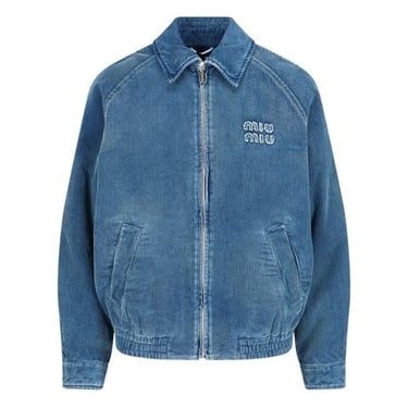 Miu Miu Women Denim Zip Bomber Jacket