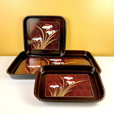 Set of 3 Nesting Lacquered Trays 