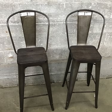 Dark Olive Bar Stool Pair (Seattle)