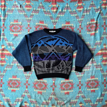 Vintage 80s Saturdays Acrylic Crewneck Sweater 