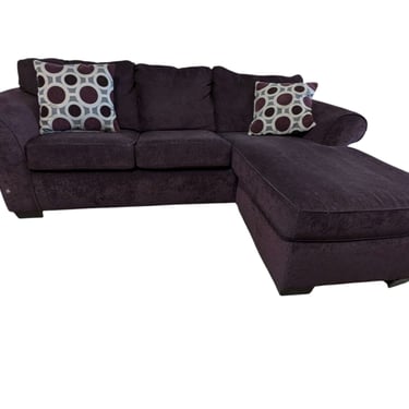 Purple Reversible Chaise Sectional w/ Hide-a-Bed