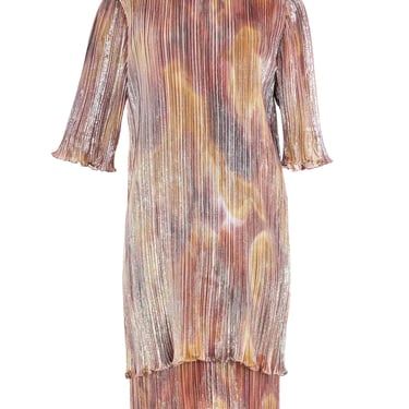 Judy Hornby Pleated Metallic Layered Dress