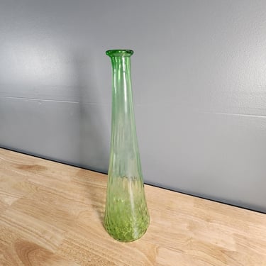 Large Green Glass Italian Decanter Vase 18.5" Tall 