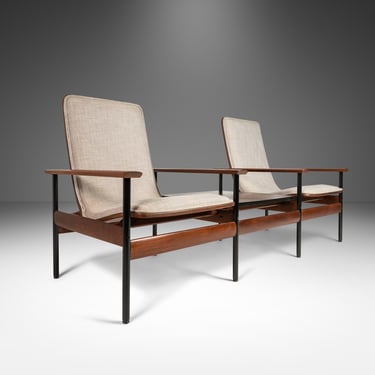 Norwegian Modern Two Seat Bench with End Table Attributed to Sven Ivar Dysthe, Norway, c. 1960s 