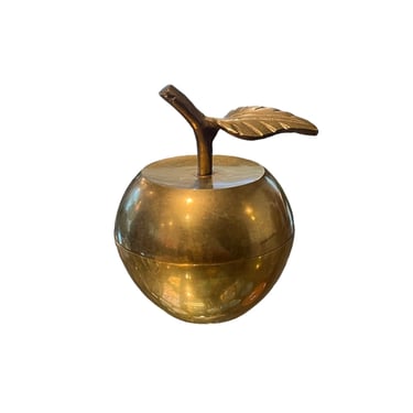 TMDP Vintage Brass Apple Shaped Container