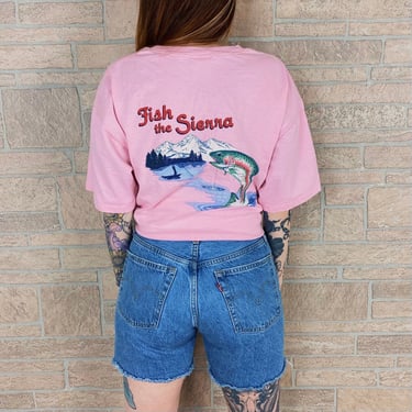 Vintage June Lake California Fishing Souvenir T Shirt 