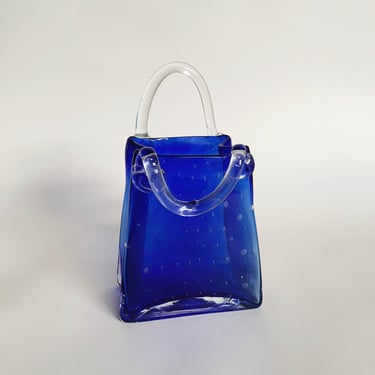 COBALT BAG VASE 