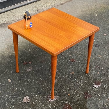 Solid Teak Square Side Table w/ Drumstick Legs by HC Andersen