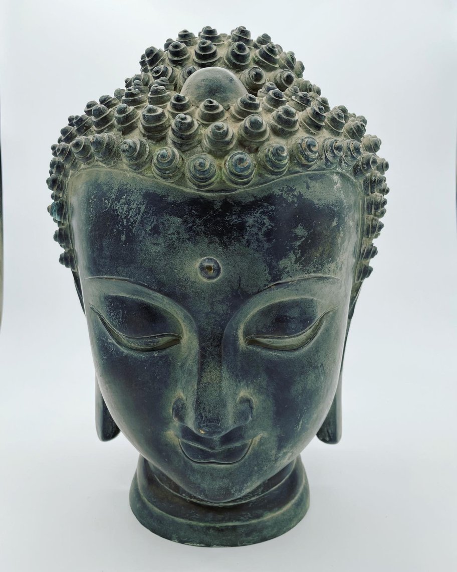 Large Japanese Brass Gautama Buddha Head Asia America Portland, OR