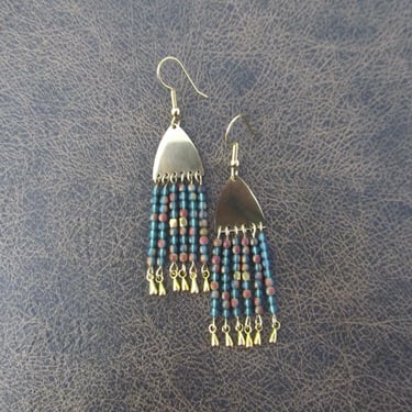 Agate seed bead earrings 