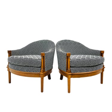 #1509 Pair of Upholstered Art Deco Side Chairs