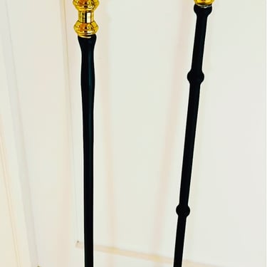 English Fireplace Tool Set with Brass Handles