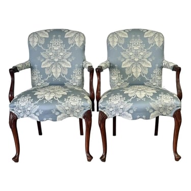 Late 20th Century Upholstered Armchairs - a Pair 