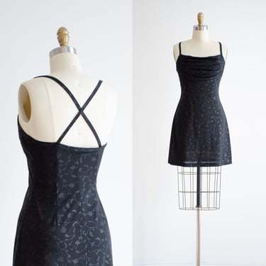 black mini dress y2k vintage Rampage floral jacquard spaghetti strap short summer sun dress 