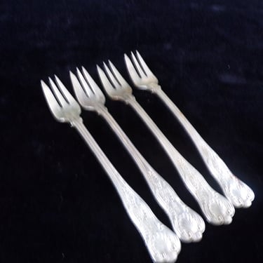 ws/(4) US Navy 6" Silver Seafood Cocktail Forks