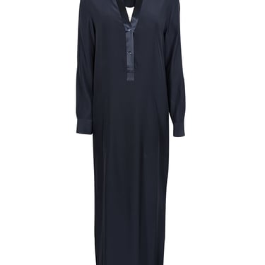 Vince - Midnight Navy Silk Maxi Shirtdress Sz 8