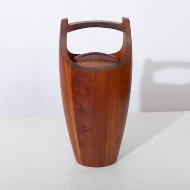 Dansk Ice Bucket Teak Early vintage Staved - four ducks logo with orange bucket by Jens Quistgaard 