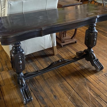 Dark Brown Console Table w Mustache Inlay