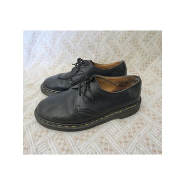 Vintage 90s Doc Martens - 1461 Oxfords Made in England - Black Leather Lace Up Shoes - US Women's 8 