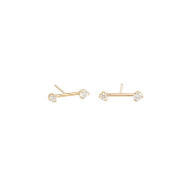 Barbell Diamond Stud Earrings