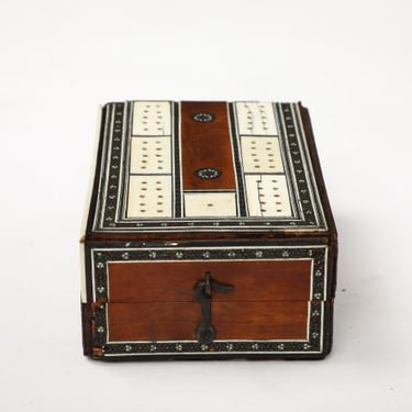 19th Century Vintage Ivory Cribbage Box