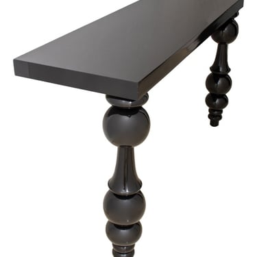 Baroque Revival Retro Black Lacquer Console Table
