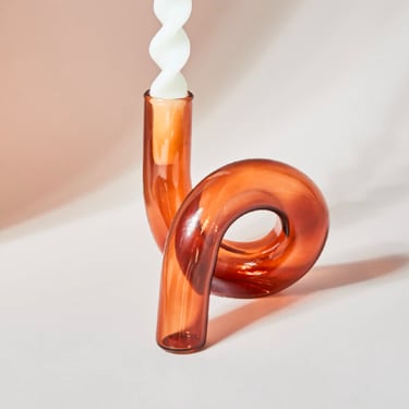 Glass Candlestick Holder / Vase
