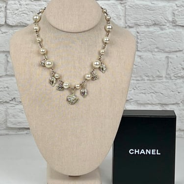 Chanel Vintage Pearl Charm Choker Necklace