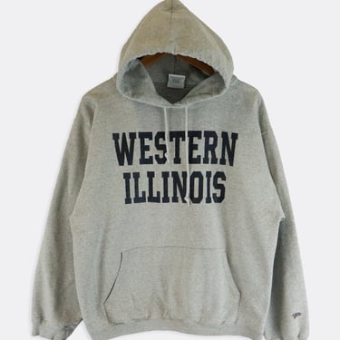 Vintage Western Illinois Hooded Sweatshirt With Pockets Sz L