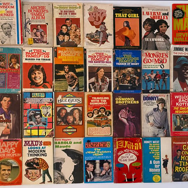 LOT of 29 Vintage 70s TV Show Paperback Books! • John Travolta • David Cassidy • Archie Bunker • MAD Magazine • Laugh-In • Fonzie & More! 