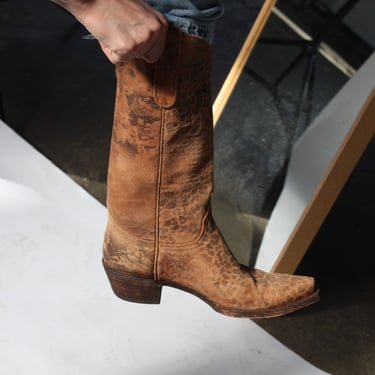 Favorite Vintage Animal Print Suede Cowboy Boot