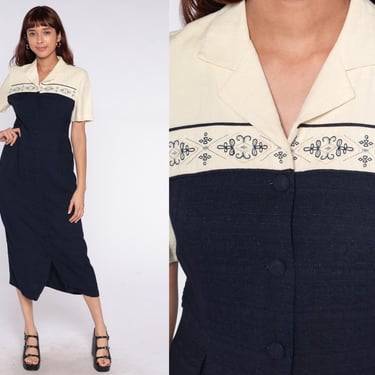 90s color block dress Pink/Madarin Color Block Dress main image 0
