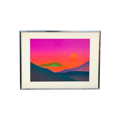 #1607 1980's Vibrant Landscape Screenprint by Maro Mitrovic